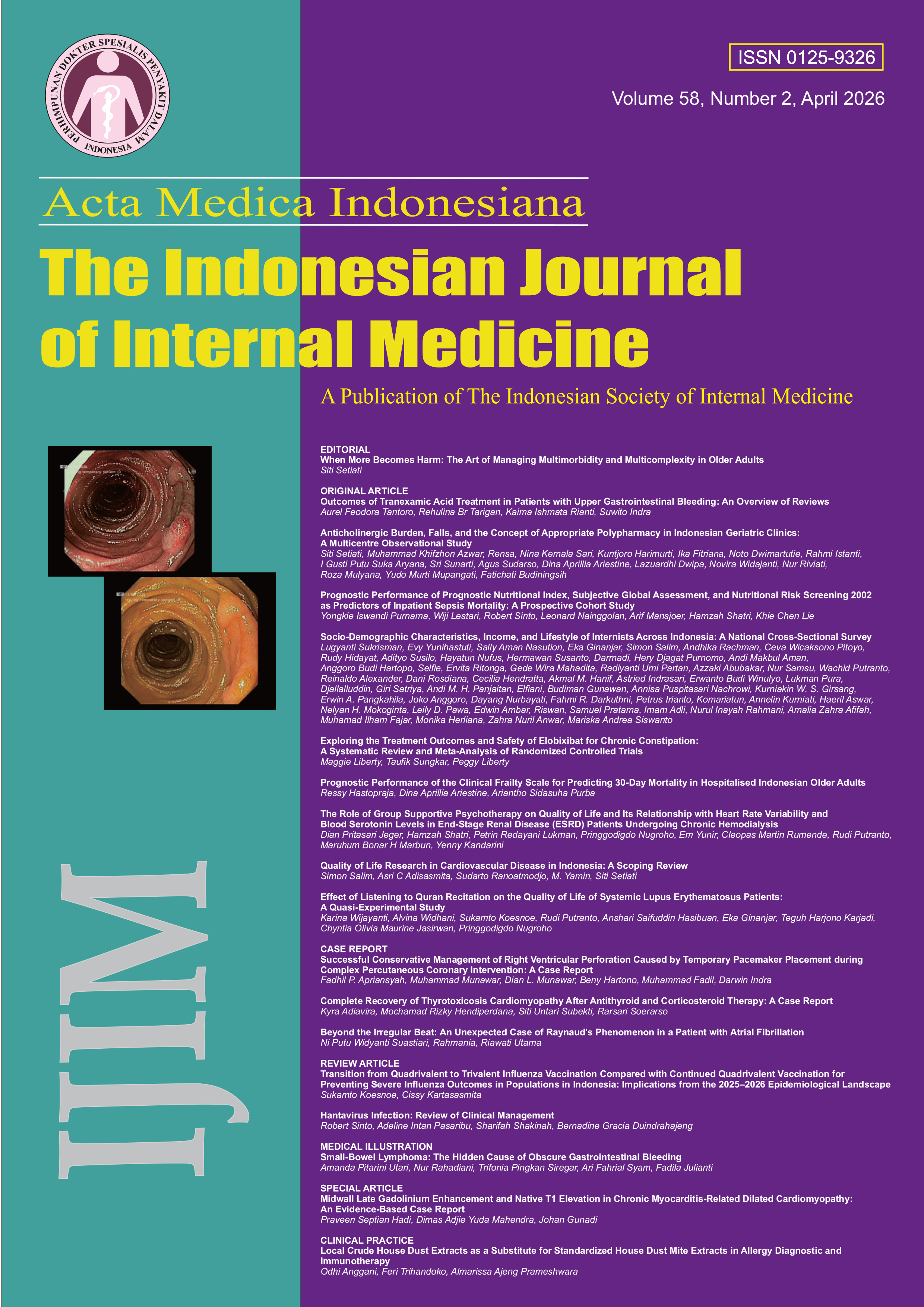 					View Vol. 58 No. 2 (2026): Acta Medica Indonesiana
				